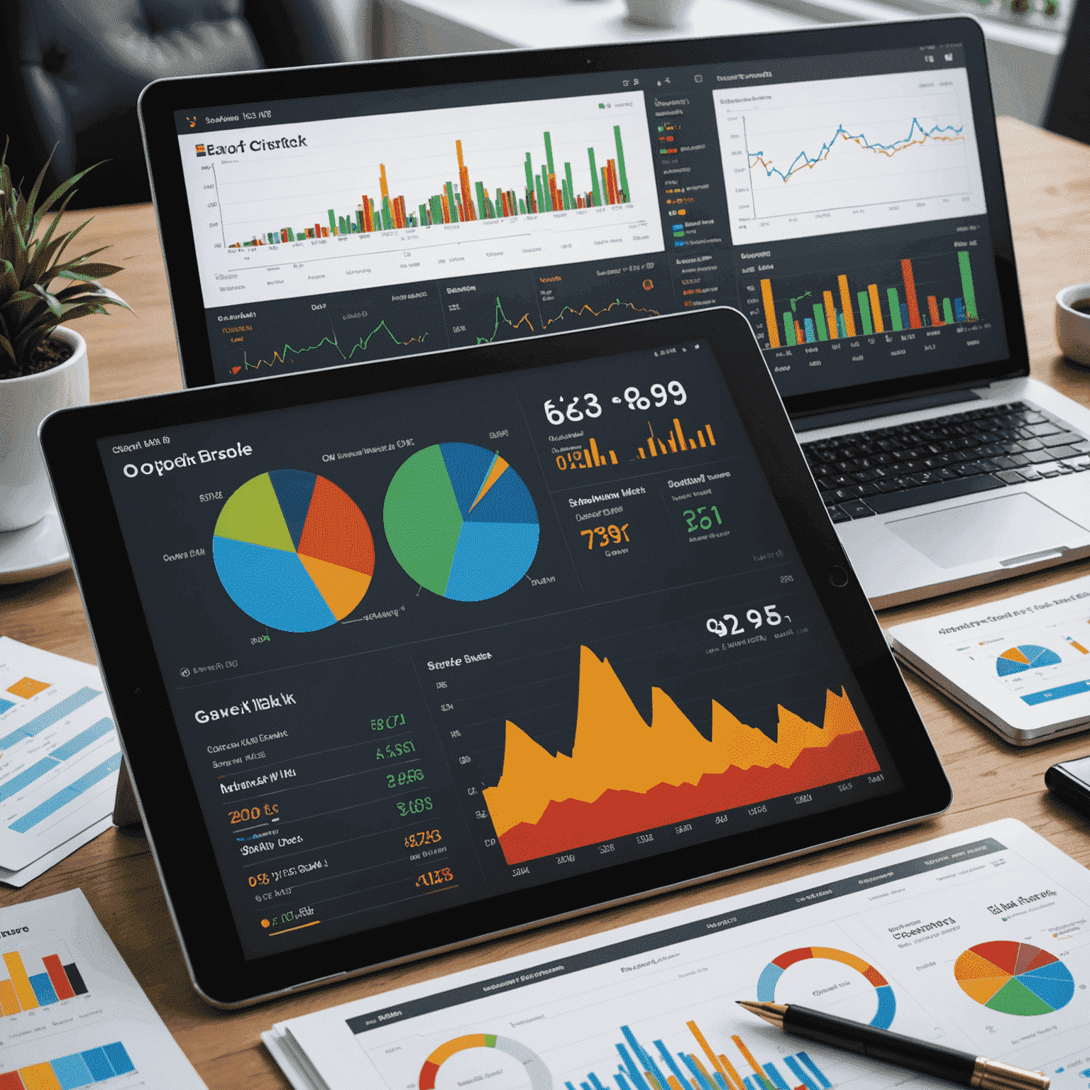 A sophisticated dashboard displaying various oil market analysis charts, including price trends, supply and demand graphs, and geopolitical risk indicators