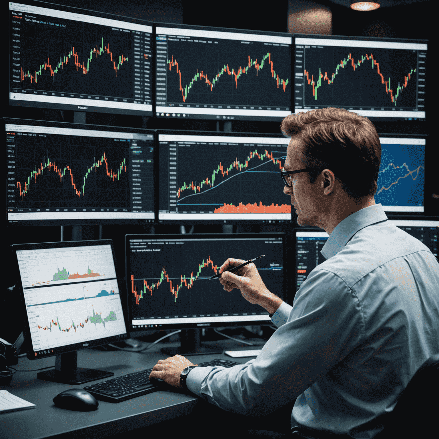 A split-screen image showing a trader analyzing both technical charts and fundamental news reports side by side, emphasizing the importance of combining different analysis techniques